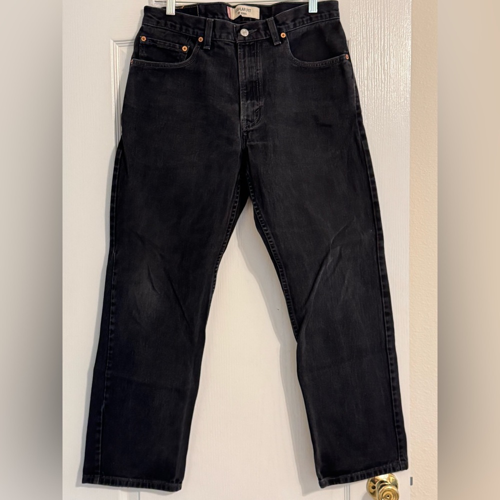 Levi's Men's 505 Black Jeans 34/30 - Picture 8 of 12